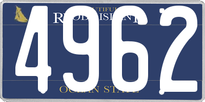 RI license plate 4962