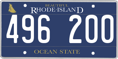 RI license plate 496200