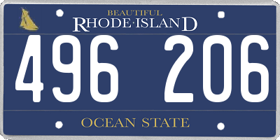 RI license plate 496206