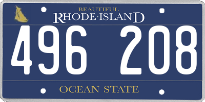 RI license plate 496208