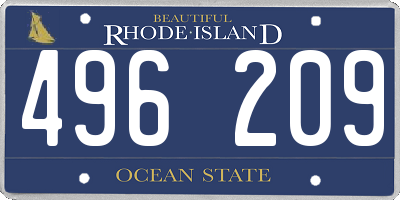 RI license plate 496209
