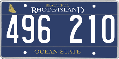 RI license plate 496210
