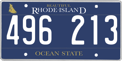 RI license plate 496213