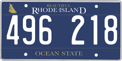 RI license plate 496218