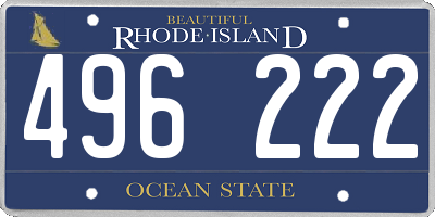 RI license plate 496222