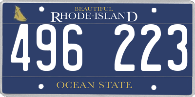 RI license plate 496223