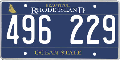 RI license plate 496229