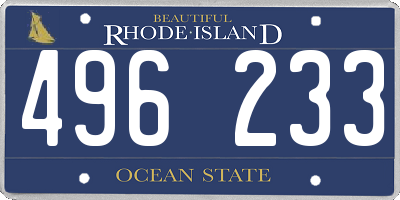 RI license plate 496233
