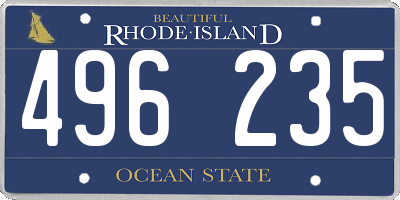 RI license plate 496235