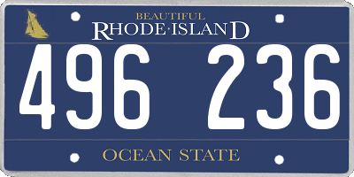 RI license plate 496236