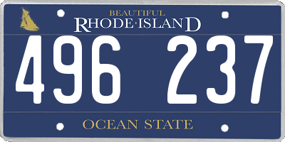 RI license plate 496237