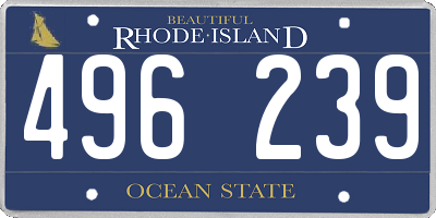 RI license plate 496239