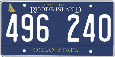 RI license plate 496240