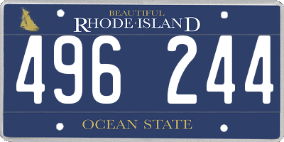 RI license plate 496244