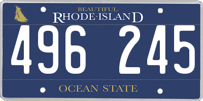 RI license plate 496245