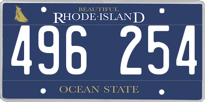 RI license plate 496254