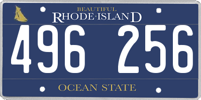 RI license plate 496256