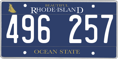 RI license plate 496257