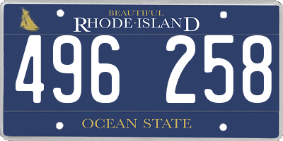 RI license plate 496258