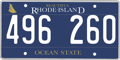 RI license plate 496260