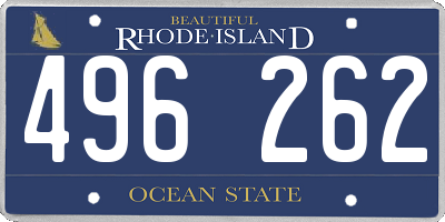 RI license plate 496262