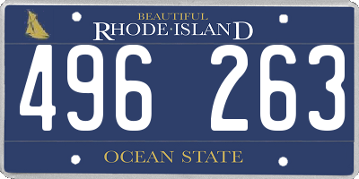RI license plate 496263