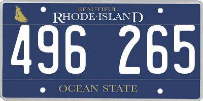 RI license plate 496265