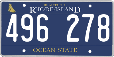 RI license plate 496278