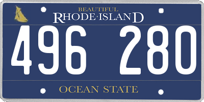 RI license plate 496280