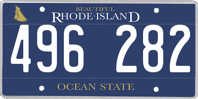 RI license plate 496282