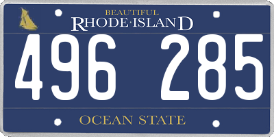 RI license plate 496285