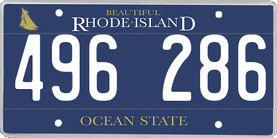 RI license plate 496286