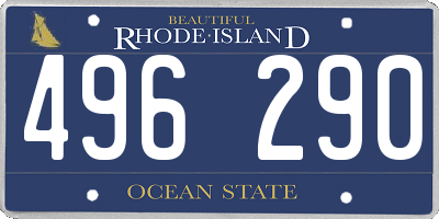 RI license plate 496290