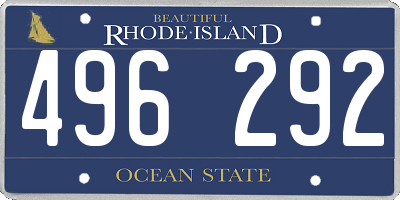RI license plate 496292