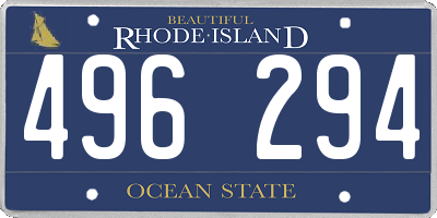 RI license plate 496294