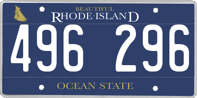 RI license plate 496296