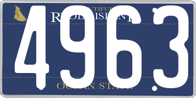 RI license plate 4963