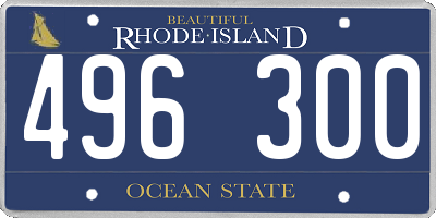 RI license plate 496300