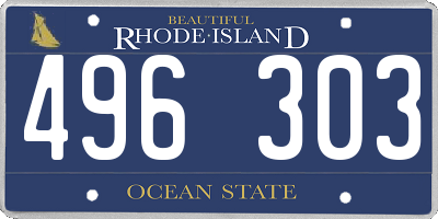 RI license plate 496303