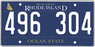 RI license plate 496304