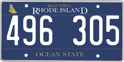RI license plate 496305