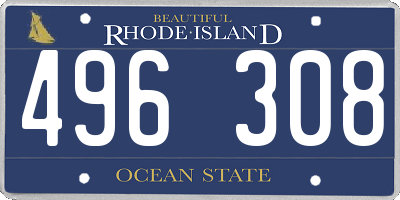 RI license plate 496308