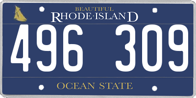 RI license plate 496309