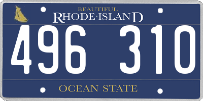 RI license plate 496310