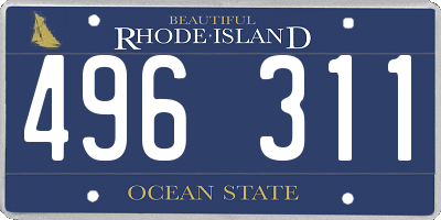 RI license plate 496311