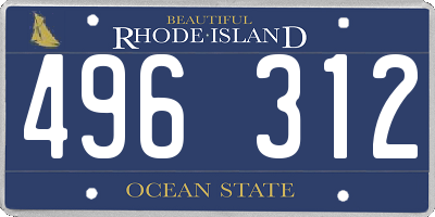 RI license plate 496312