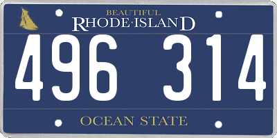 RI license plate 496314