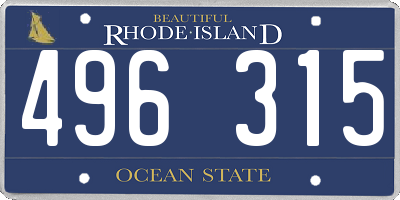 RI license plate 496315