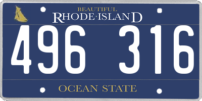RI license plate 496316