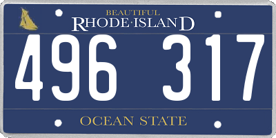 RI license plate 496317